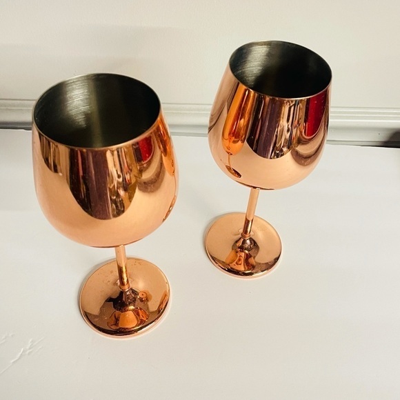 Rose Gold wine glasses  Pier 1 2 set bundle - Picture 1 of 3